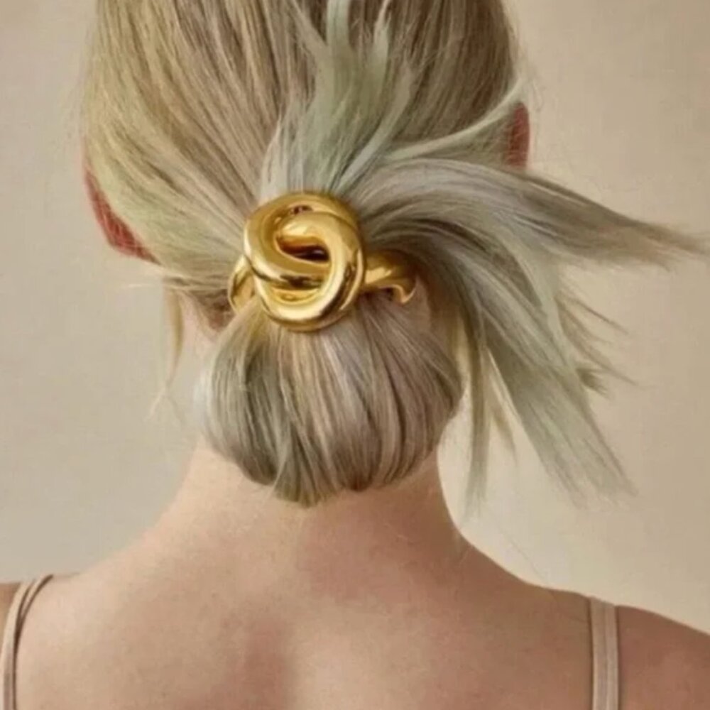 Twist Gold Hair Tie - Picture 1 of 2